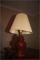 small brown ceramic lamp;