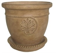 16 in. Dia in Aged Ivory Cast Stone Cameo Pot