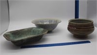 3 Pieces of Stoneware Pottery
