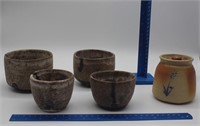 5 Pieces of Stoneware Pottery