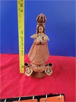 terracotta religious statue candle holder