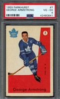 George Armstrong PSA 4.0 1959 Parkhurst # 7 Leafs