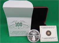 2012 Limited  Fine Silver Coin 100th Grey Cup CFL