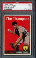 Tim Thompson PSA 7.0 1958 Topps #57 White Name