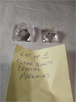 2 Quartz Crystal Pyramids 1-1/2"