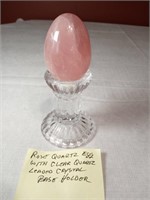 2.5" Rose Quartz Egg w/Crystal Base
