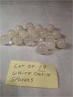 17 White Calcite 3/4" Spheres