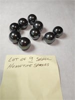 9 x Hematite Spheres 3/4"