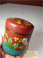 Enameled 3" Brass Container