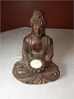 9" Buddha Candle Holder Statue Resin