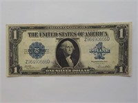 1923 Silver Cert. $1.00 Lg. Blue Wood & White