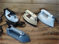 Lot of 4 Vintage to Newer Steam Irons