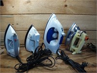 Lot of 4 Vintage to Newer Steam Irons