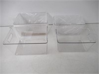 Plastic Storage Bins, 4pc, Clear, for Kitchen