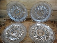 4 Crystal Divided Serving Trays