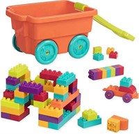 54Pc Battat Locbloc Wagon Building Toy Blocks