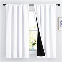 NICETOWN White 100% Blackout Curtains, 2 Thick