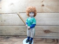 Vintage "Little Slugger" Doll on Stand