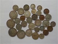 Mixed bag of coins 4-Walking Liberty halves, 1