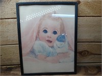 Antique Watercolors Sketch of Child