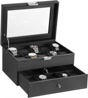 BEWISHOME Watch Box Organizer 20 Slots Watch Case