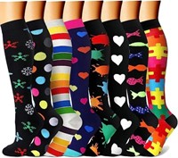 8-Pairs CHARMKING Compression Socks for Women &