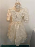 Vintage Hand Crafted Wedding Gown & Headband Veil