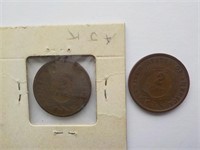 (2) 2 Cents 1864, 1865 Ea Each x 2