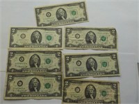 (7) $2.00 Bills 1976-2013 All