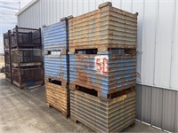 8 total steel storage bins. 6 in pictures 2 are