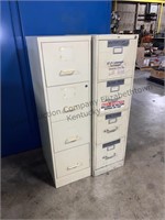 2 metal filing cabinets