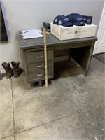 Metal desk items on and about are not included