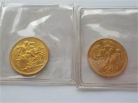 (2) GOLD Sovereing's  2-1909 Ea Each x 2