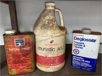 Assortment of  Muriatic acid, degloss, total prep