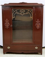Antique China Cabinet w Glass Door & Drawer