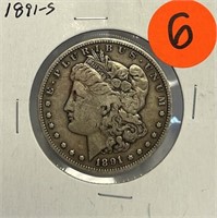 1891-S MORGAN SILVER DOLLAR