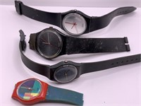 Four vintage Swatch watches