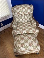 Vintage arm chair with foot rest
