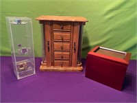 Wood Jewelry Box, Acrylic Necklace Music Box