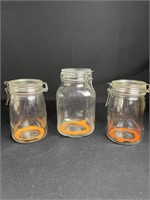 Lot of 3 Canning  Jars with Lids