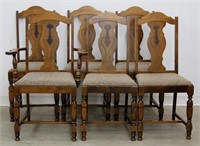 5 Antique Dining Chairs + 1 Arm Chair