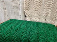 Lot of 3 Crochet & Knitted Throws