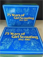 Lot of 2 Vintage Girl Scout Tins
