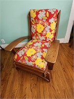 Rustic Mission Style Wooden Chair w/Floral