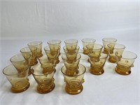 Lot Of 18 Amber Color Votive Candle Holders