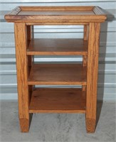 Rustic Solid Oak Three Shelf Side Table
