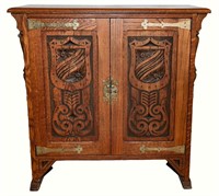 Spanish Colonial Style Solid Oak Cabinet