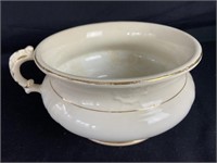 Cream And Gold Trimmed C.p.co Chamber Pot