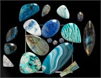 Blue Onyx, Azurite, Laborodite, Larimar Stones