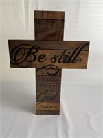 Be Still Large Wooden Cross